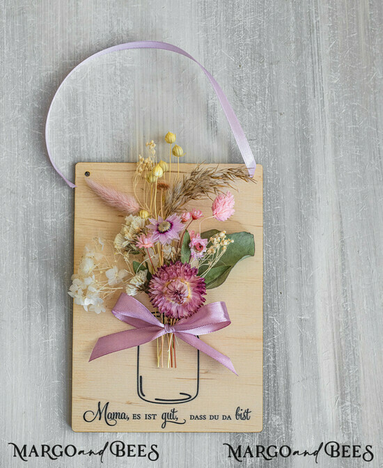 Geschenke zum Muttertag Grußkarten für Mama Holzkarte mit Widmung für Mama – Geschenkbox mit Trockenblumen Geschenk in eleganter Box mit Trockenblumen zum Muttertag Geschenkidee zum Muttertag 02/KrDBDR/BMaDE