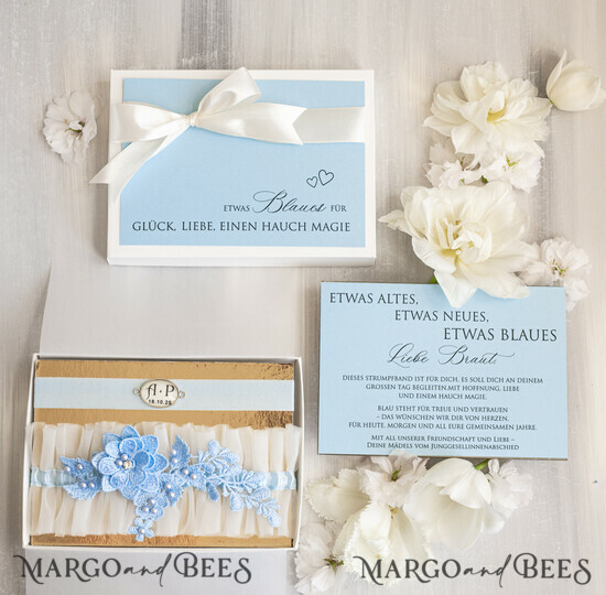 BRIDE bolero, robes, garter Geschenkidee für die Braut Strumpfband Strumpfband Etwas Blaues Geschenk für die Braut von der Trauzeugin JGA 02/tmBKorecru/podDE