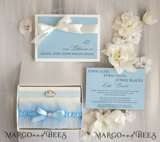 BRIDE bolero, robes, garter Geschenkidee für die Braut Strumpfband Strumpfband Etwas Blaues Geschenk für die Braut von der Trauzeugin JGA 03/tmB/podDE