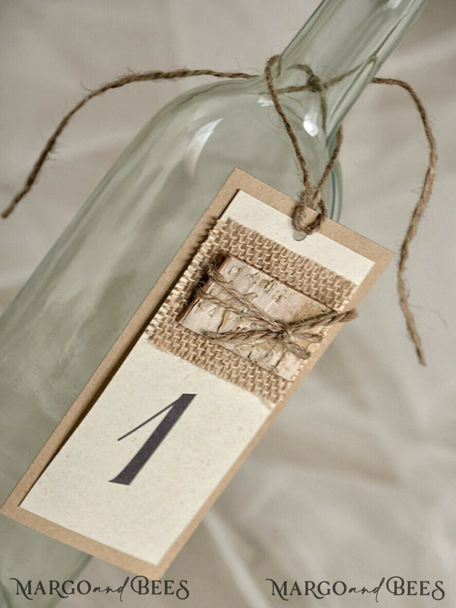TABLE DECOR SIGNS romantic Rustic Wedding Table Numbers with Burlap Twine And Wooden Decoration, Barn Wedding Table Cards, Wooden Eco Romantic Personalized Cards, Simple Rustic Table Card
