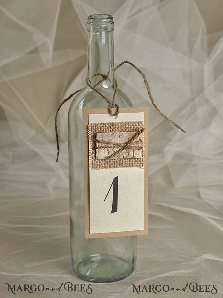TABLE DECOR SIGNS romantic Rustic Wedding Table Numbers with Burlap Twine And Wooden Decoration, Barn Wedding Table Cards, Wooden Eco Romantic Personalized Cards, Simple Rustic Table Card
