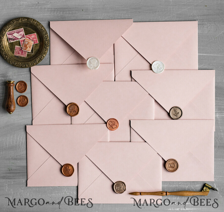 WEDDING INVITATIONS Velvet Envelopes Blush Pink Handmade envelopes with Liner for invitations, handmade Craft Envelopes fo Wedding cards