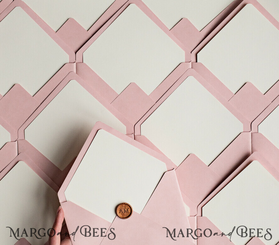 WEDDING INVITATIONS Velvet Envelopes Blush Pink Handmade envelopes with Liner for invitations, handmade Craft Envelopes fo Wedding cards