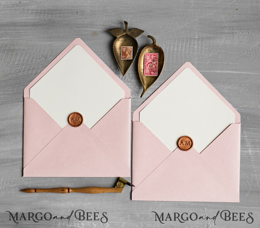 WEDDING INVITATIONS Velvet Envelopes Blush Pink Handmade envelopes with Liner for invitations, handmade Craft Envelopes fo Wedding cards