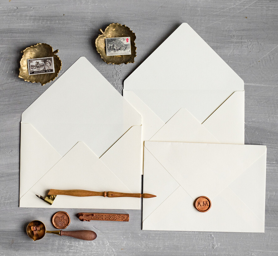 WEDDING INVITATIONS Velvet Envelopes Ivory Handmade envelopes with Liner for invitations, handmade Craft Envelopes fo Wedding cards
