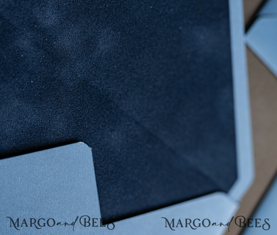 WEDDING INVITATIONS Velvet Envelopes navy envelopes for invitations with velvet liners, a7 handmade Envelopes with velvet liner for Wedding cards