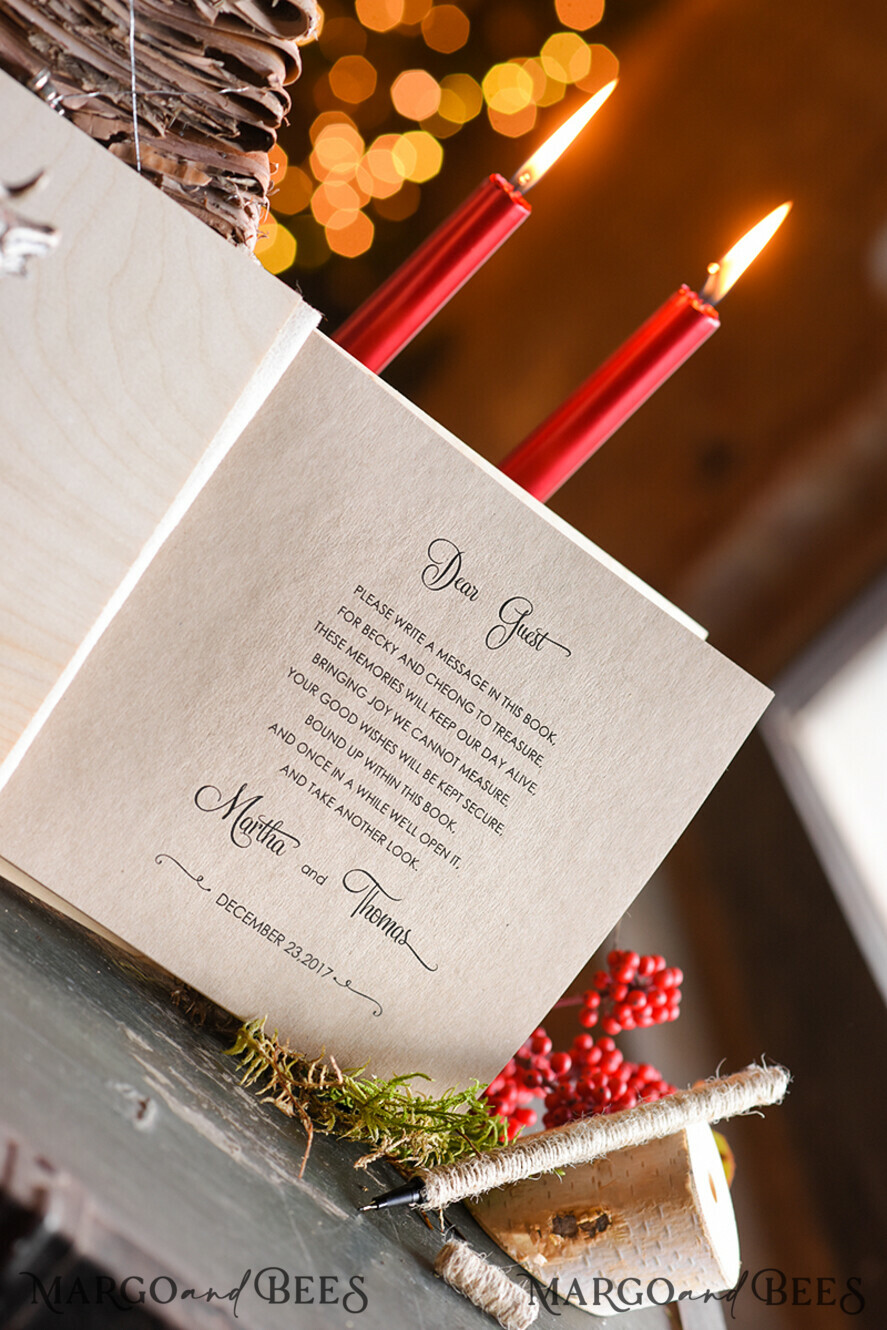 WEDDING GUEST BOOKS Wooden Rustic Guestbooks Custom Wedding Guestbook, Wooden Album Boho Photo Booth Engraved Wood Book Boho Instant Photo Book