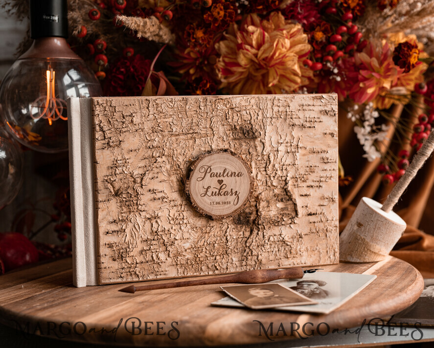 WEDDING GUEST BOOKS Wooden Rustic Guestbooks Rustic Wooden Wedding GuestBook and ring box set , Boho Instax Instant Photo Booth, Wood Album Rustic guest book polaroids
