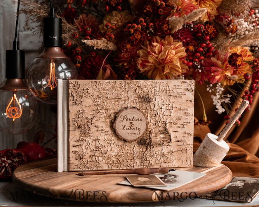 WEDDING GUEST BOOKS Wooden Rustic Guestbooks Rustic Wooden Wedding GuestBook and ring box set , Boho Instax Instant Photo Booth, Wood Album Rustic guest book polaroids