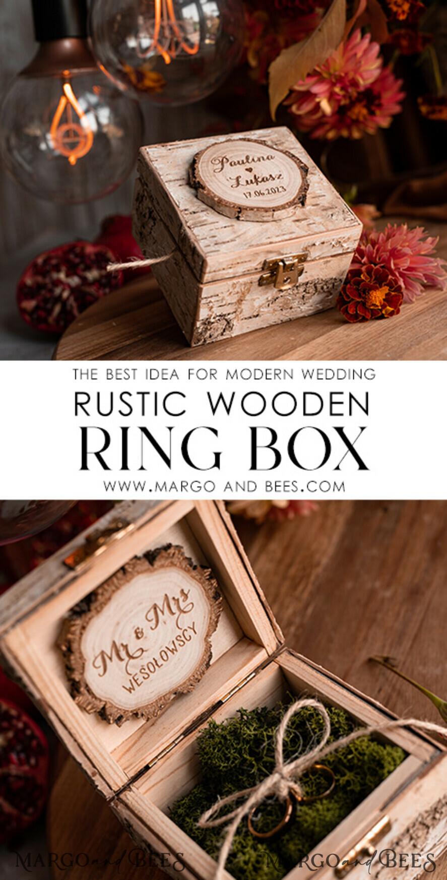 WEDDING GUEST BOOKS Wooden Rustic Guestbooks Rustic Wooden Wedding GuestBook and ring box set , Boho Instax Instant Photo Booth, Wood Album Rustic guest book polaroids