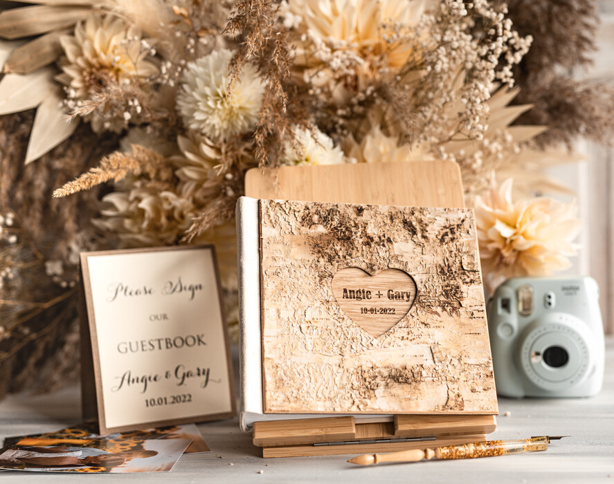 WEDDING GUEST BOOKS Wooden Rustic Guestbooks Rustic Wooden Wedding GuestBook, Boho Instax Instant Photo Booth, Wood Album Rustic guest book polaroids