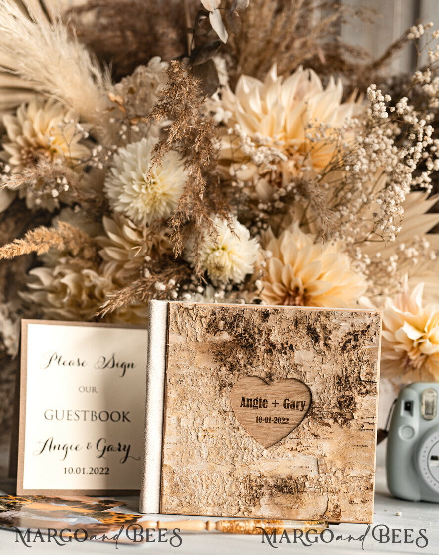 WEDDING GUEST BOOKS Wooden Rustic Guestbooks Rustic Wooden Wedding GuestBook, Boho Instax Instant Photo Booth, Wood Album Rustic guest book polaroids