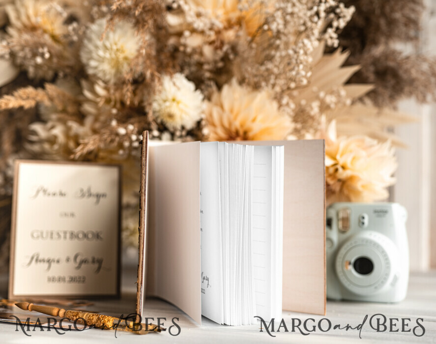 WEDDING GUEST BOOKS Wooden Rustic Guestbooks Rustic Wooden Wedding GuestBook, Boho Instax Instant Photo Booth, Wood Album Rustic guest book polaroids