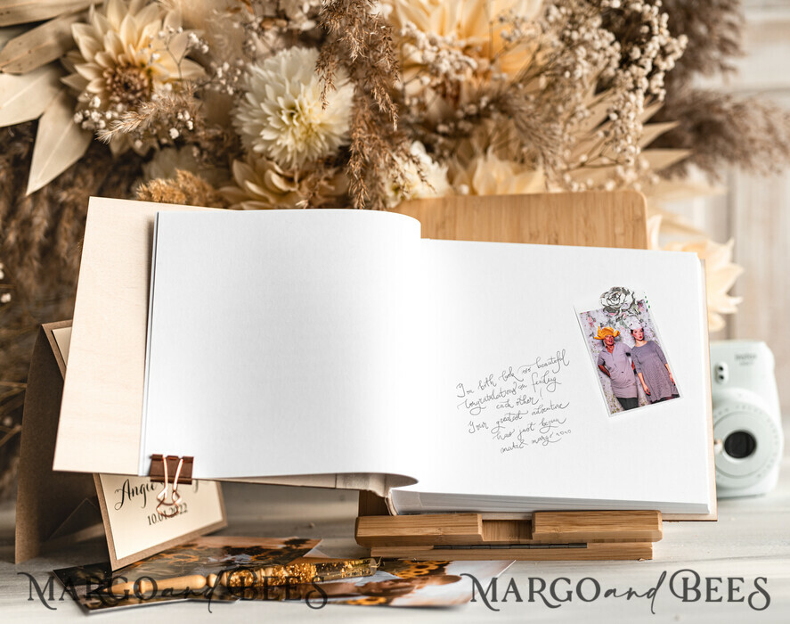 WEDDING GUEST BOOKS Wooden Rustic Guestbooks Rustic Wooden Wedding GuestBook, Boho Instax Instant Photo Booth, Wood Album Rustic guest book polaroids