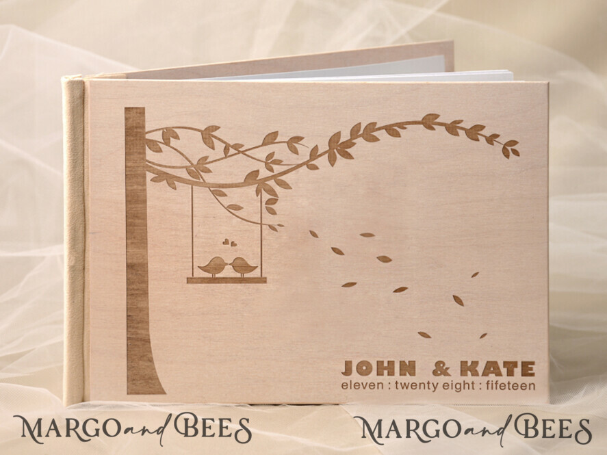 WEDDING GUEST BOOKS Wooden Rustic Guestbooks Rerto wedding guestbook, Engraved Rustic Instax Wedding Photo Guestbook Wooden Boho Instax Wedding Book