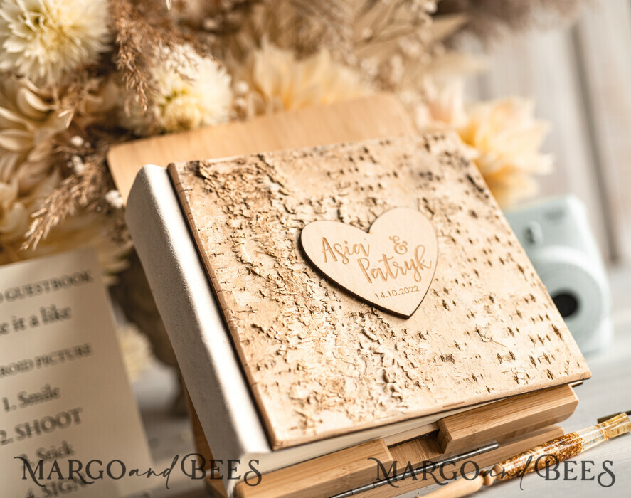 WEDDING GUEST BOOKS Wooden Rustic Guestbooks Rustic Wooden Wedding GuestBook, Boho Instax Instant Photo Booth, Wood Album Rustic guest book polaroids