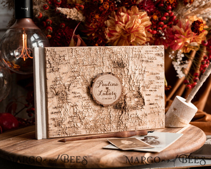 WEDDING GUEST BOOKS Wooden Rustic Guestbooks Rustic Wooden Wedding GuestBook, Boho Instax Instant Photo Booth, Wood Album Rustic guest book polaroids