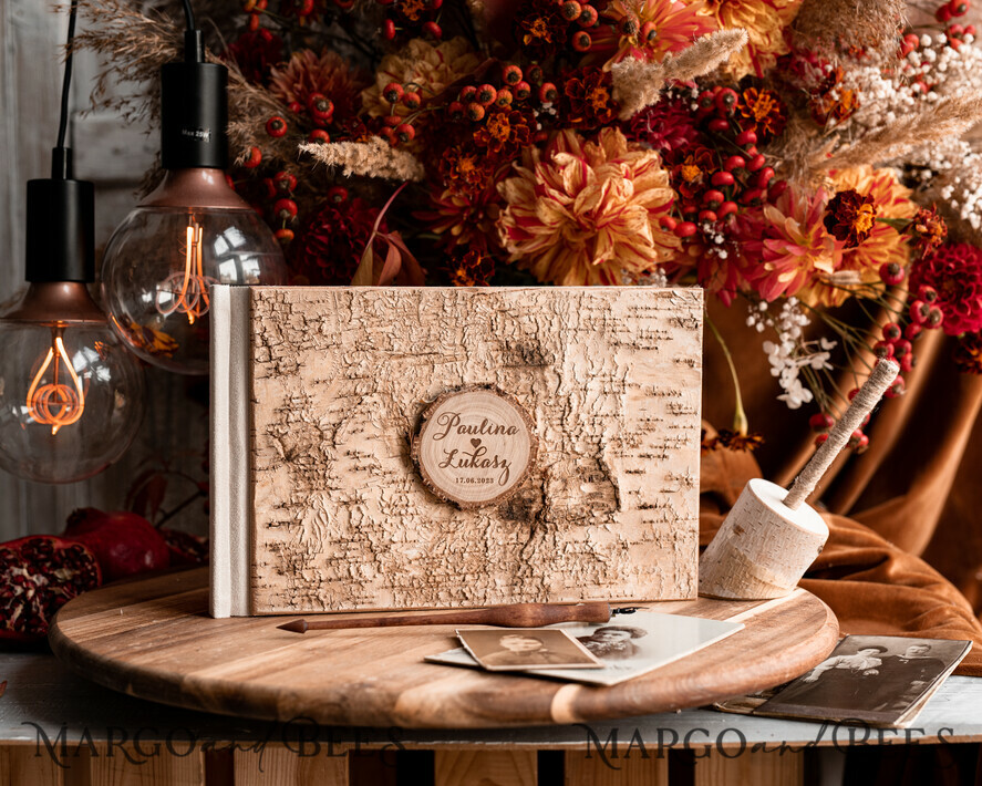 WEDDING GUEST BOOKS Wooden Rustic Guestbooks Rustic Wooden Wedding GuestBook, Boho Instax Instant Photo Booth, Wood Album Rustic guest book polaroids