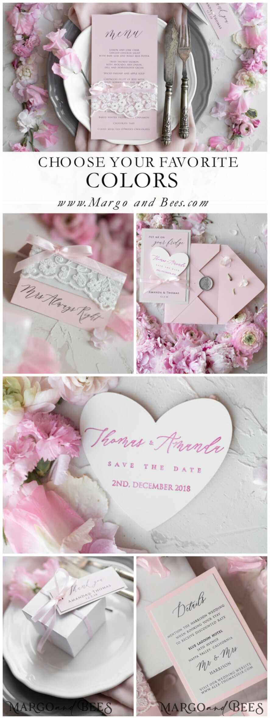 PLACE CARDS / TABLE CARDS Lace Romantic Lace Blush Pink Wedding Place Cards with Blush Pink Ribbon, Elegant Name Tags for Your Wedding Tables, Blush Pink Weddign Stationery, Gorgeous Cards