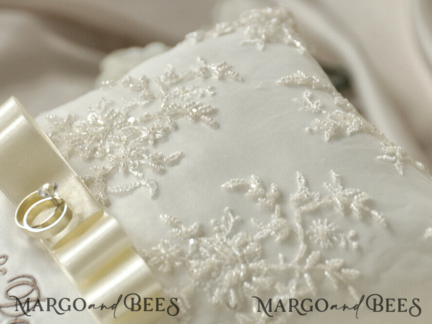 RING BEARER BOXES & PILLOWS Classic Ring Pillows Handmade Lace Wedding Ring Pillow • Vintage Ring Bearer Pillow • Custom Glamour Ring Bearer