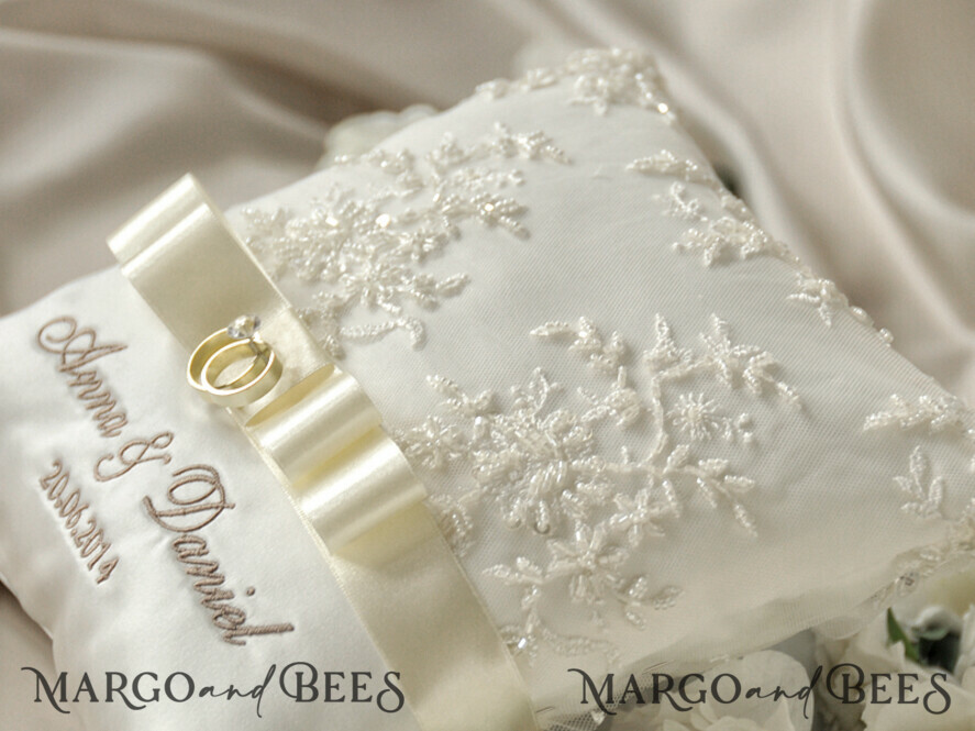 RING BEARER BOXES & PILLOWS Classic Ring Pillows Handmade Lace Wedding Ring Pillow • Vintage Ring Bearer Pillow • Custom Glamour Ring Bearer