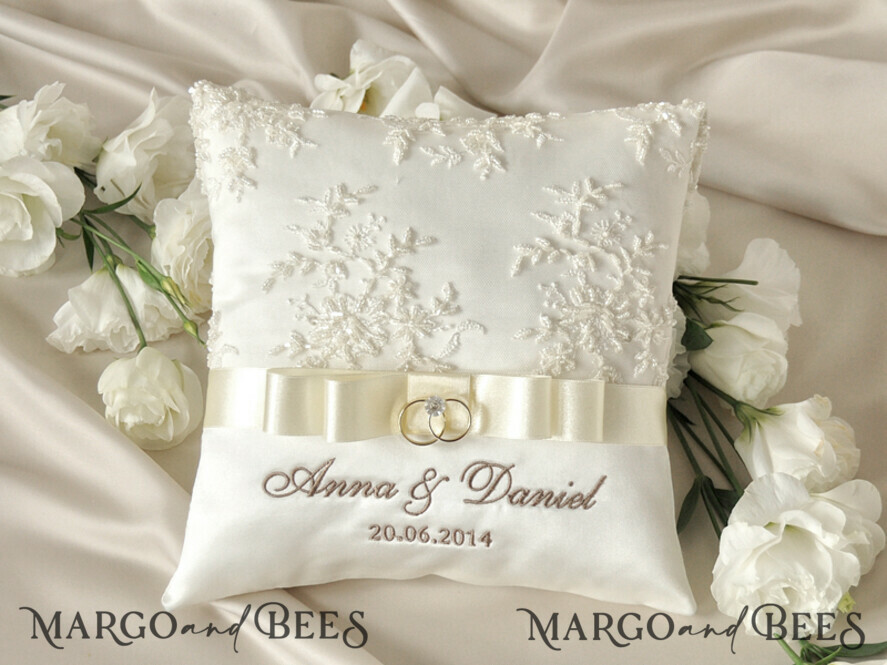 RING BEARER BOXES & PILLOWS Classic Ring Pillows Handmade Lace Wedding Ring Pillow • Vintage Ring Bearer Pillow • Custom Glamour Ring Bearer