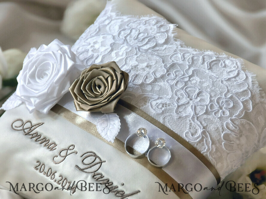 RING BEARER BOXES & PILLOWS Classic Ring Pillows Personalised Wedding Ring Pillow • Lace Ring Bearer Pillow • Custom Boho Ring Bearer