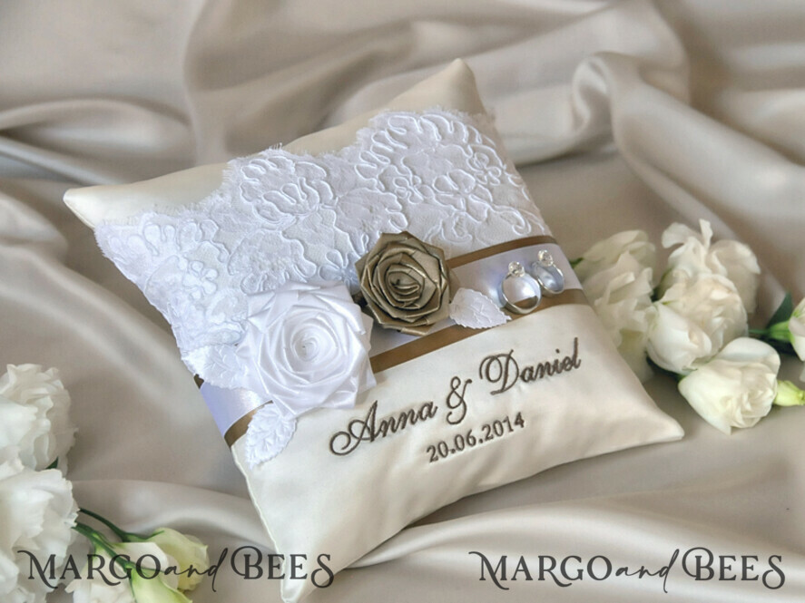 RING BEARER BOXES & PILLOWS Classic Ring Pillows Personalised Wedding Ring Pillow • Lace Ring Bearer Pillow • Custom Boho Ring Bearer