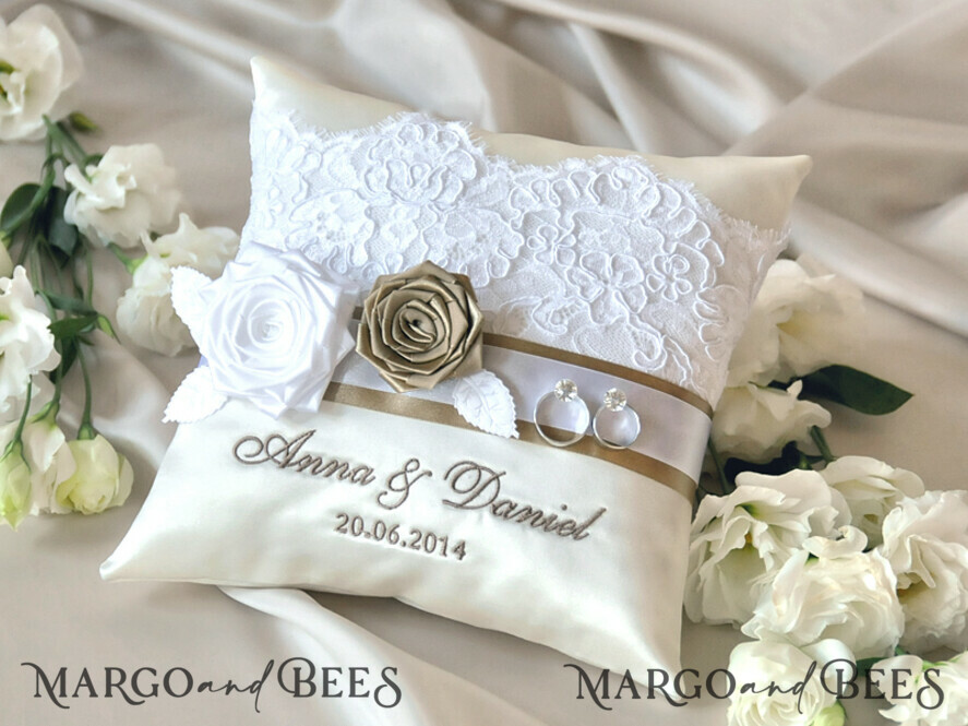 RING BEARER BOXES & PILLOWS Classic Ring Pillows Personalised Wedding Ring Pillow • Lace Ring Bearer Pillow • Custom Boho Ring Bearer