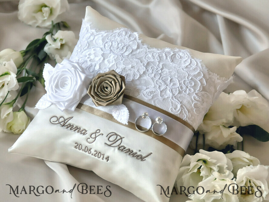 RING BEARER BOXES & PILLOWS Classic Ring Pillows Personalised Wedding Ring Pillow • Lace Ring Bearer Pillow • Custom Boho Ring Bearer