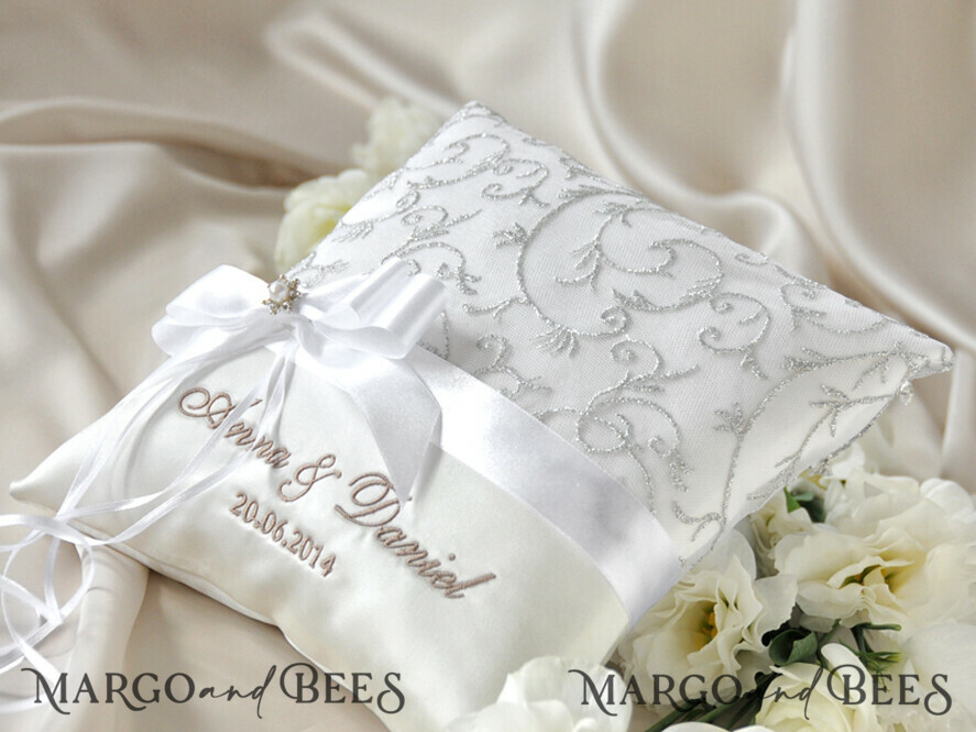 RING BEARER BOXES & PILLOWS Classic Ring Pillows Custom Wedding Ring Pillow • Embroidered Ring Bearer Pillow • Handmade Ring Bearer Pillow