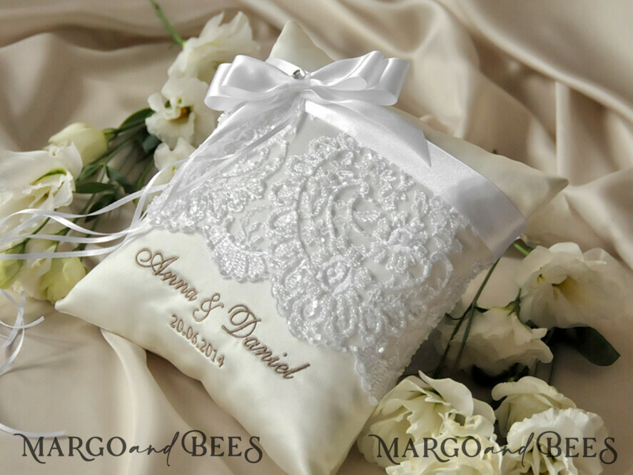 RING BEARER BOXES & PILLOWS Classic Ring Pillows Personalised Wedding Ring Pillow • Lace Ring Bearer Pillow • Custom Boho Ring Bearer