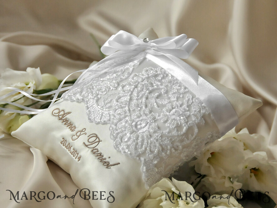RING BEARER BOXES & PILLOWS Classic Ring Pillows Personalised Wedding Ring Pillow • Lace Ring Bearer Pillow • Custom Boho Ring Bearer