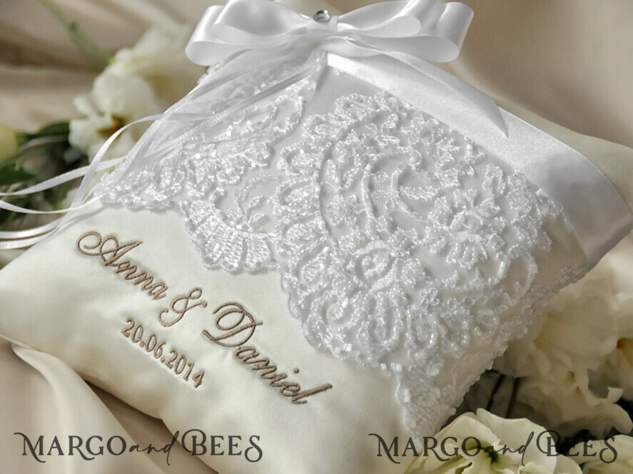 RING BEARER BOXES & PILLOWS Classic Ring Pillows Personalised Wedding Ring Pillow • Lace Ring Bearer Pillow • Custom Boho Ring Bearer