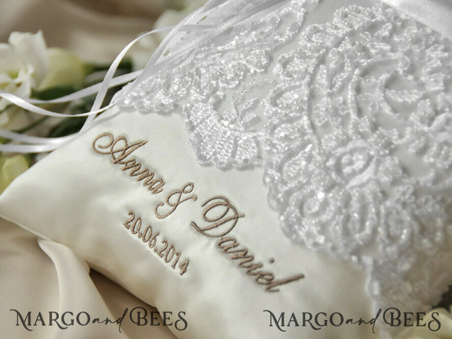 RING BEARER BOXES & PILLOWS Classic Ring Pillows Personalised Wedding Ring Pillow • Lace Ring Bearer Pillow • Custom Boho Ring Bearer