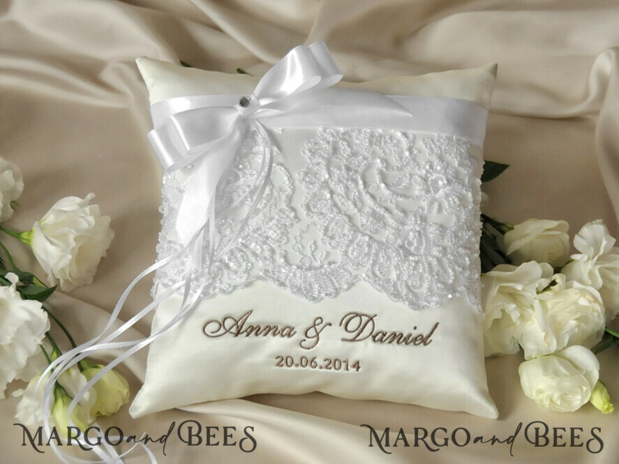 RING BEARER BOXES & PILLOWS Classic Ring Pillows Personalised Wedding Ring Pillow • Lace Ring Bearer Pillow • Custom Boho Ring Bearer