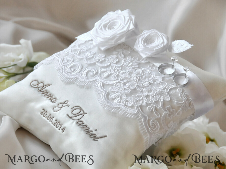 RING BEARER BOXES & PILLOWS Classic Ring Pillows Handmade Lace Wedding Ring Pillow • Vintage Ring Bearer Pillow • Custom Glamour Ring Bearer