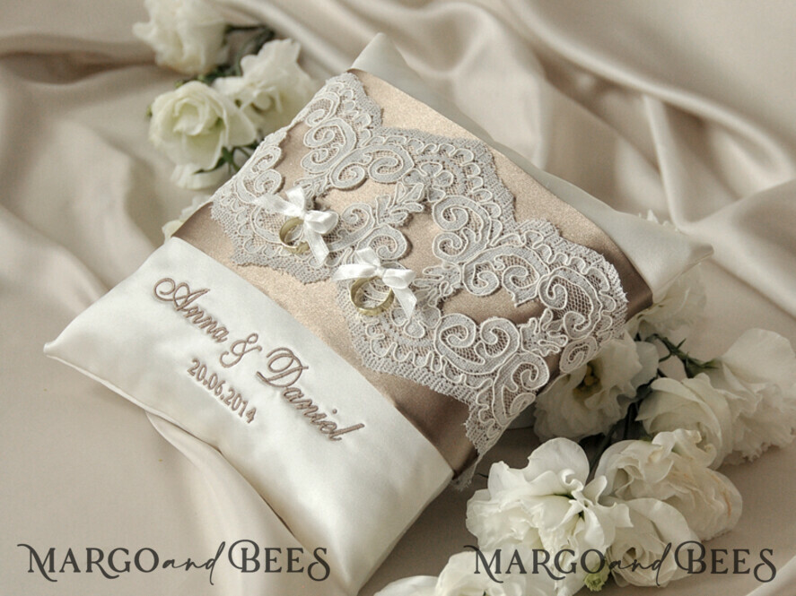 RING BEARER BOXES & PILLOWS Classic Ring Pillows Custom Wedding Ring Pillow • Embroidered Ring Bearer Pillow • Handmade Ring Bearer Pillow