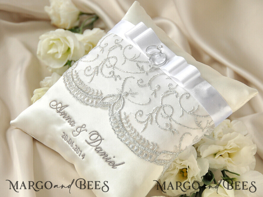 RING BEARER BOXES & PILLOWS Classic Ring Pillows Personalised Wedding Ring Pillow • Lace Ring Bearer Pillow • Custom Boho Ring Bearer