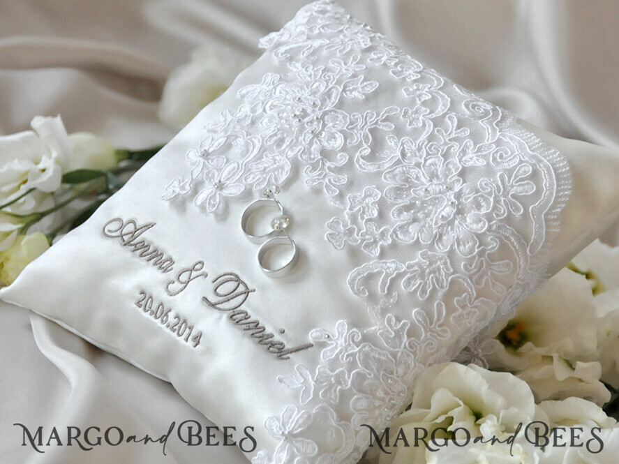 RING BEARER BOXES & PILLOWS Classic Ring Pillows Personalised Wedding Ring Pillow • Lace Ring Bearer Pillow • Custom Boho Ring Bearer