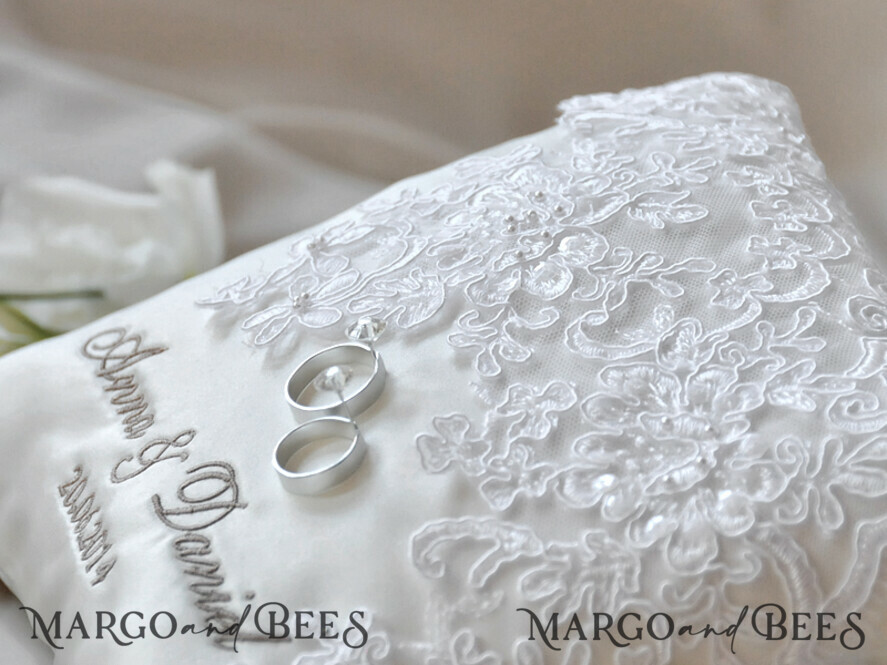 RING BEARER BOXES & PILLOWS Classic Ring Pillows Personalised Wedding Ring Pillow • Lace Ring Bearer Pillow • Custom Boho Ring Bearer