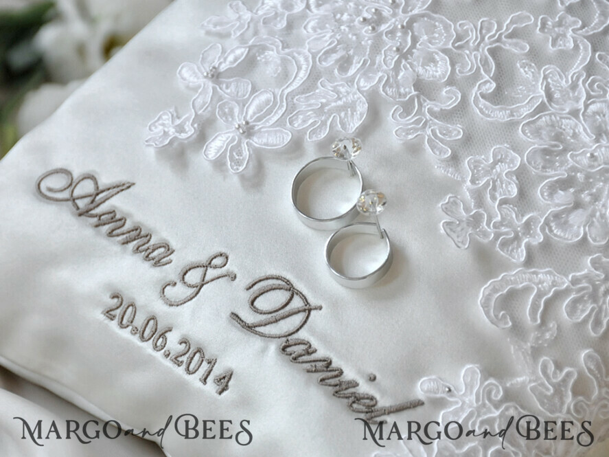 RING BEARER BOXES & PILLOWS Classic Ring Pillows Personalised Wedding Ring Pillow • Lace Ring Bearer Pillow • Custom Boho Ring Bearer