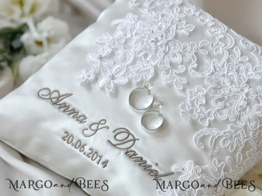 RING BEARER BOXES & PILLOWS Classic Ring Pillows Personalised Wedding Ring Pillow • Lace Ring Bearer Pillow • Custom Boho Ring Bearer