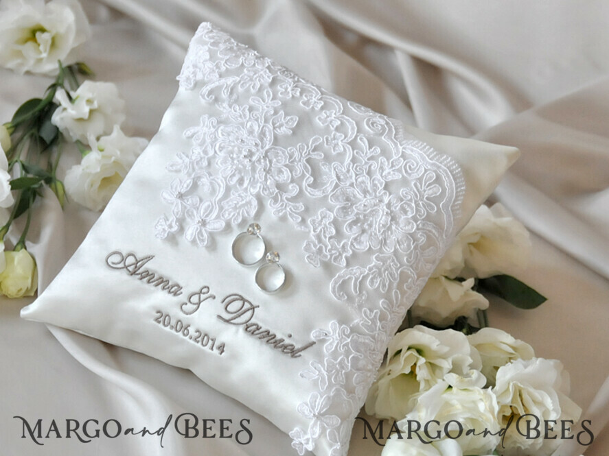 RING BEARER BOXES & PILLOWS Classic Ring Pillows Personalised Wedding Ring Pillow • Lace Ring Bearer Pillow • Custom Boho Ring Bearer