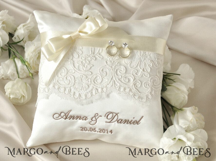 RING BEARER BOXES & PILLOWS Classic Ring Pillows Personalised Wedding Ring Pillow • Lace Ring Bearer Pillow • Custom Boho Ring Bearer
