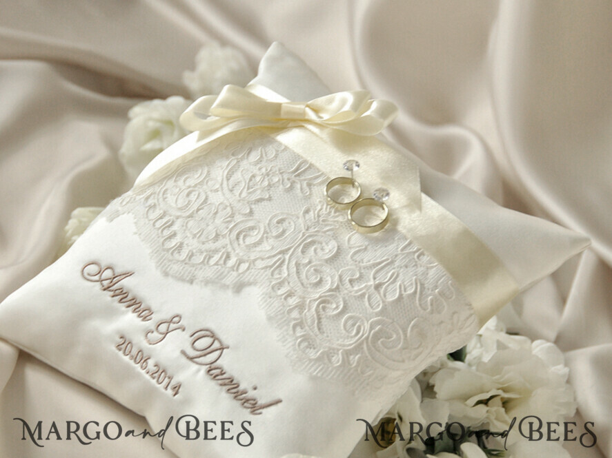 RING BEARER BOXES & PILLOWS Classic Ring Pillows Personalised Wedding Ring Pillow • Lace Ring Bearer Pillow • Custom Boho Ring Bearer