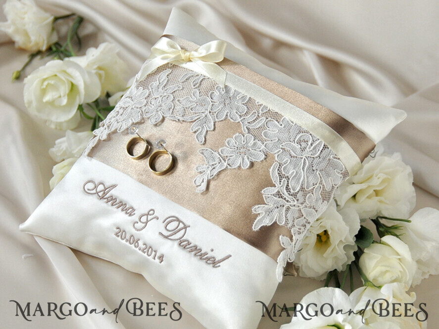 RING BEARER BOXES & PILLOWS Classic Ring Pillows Handmade Lace Wedding Ring Pillow • Vintage Ring Bearer Pillow • Custom Glamour Ring Bearer