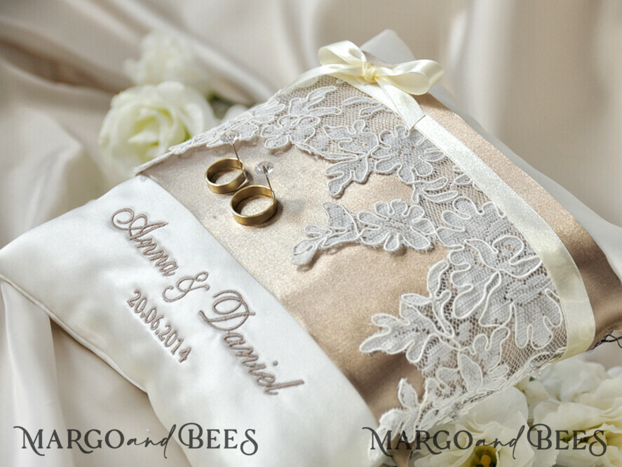 RING BEARER BOXES & PILLOWS Classic Ring Pillows Handmade Lace Wedding Ring Pillow • Vintage Ring Bearer Pillow • Custom Glamour Ring Bearer