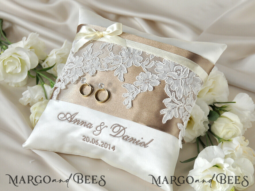 RING BEARER BOXES & PILLOWS Classic Ring Pillows Handmade Lace Wedding Ring Pillow • Vintage Ring Bearer Pillow • Custom Glamour Ring Bearer