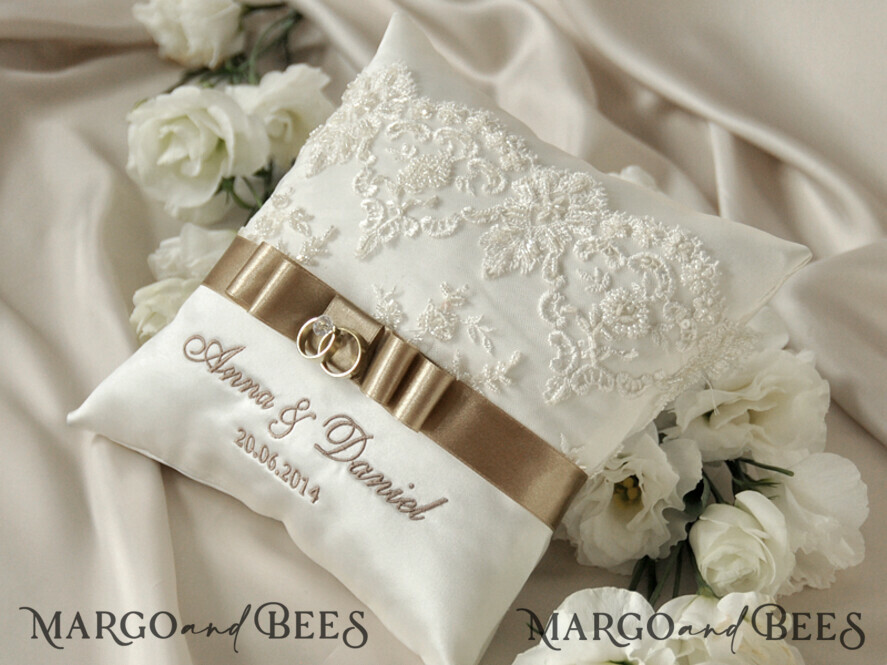 RING BEARER BOXES & PILLOWS Classic Ring Pillows Handmade Lace Wedding Ring Pillow • Vintage Ring Bearer Pillow • Custom Glamour Ring Bearer